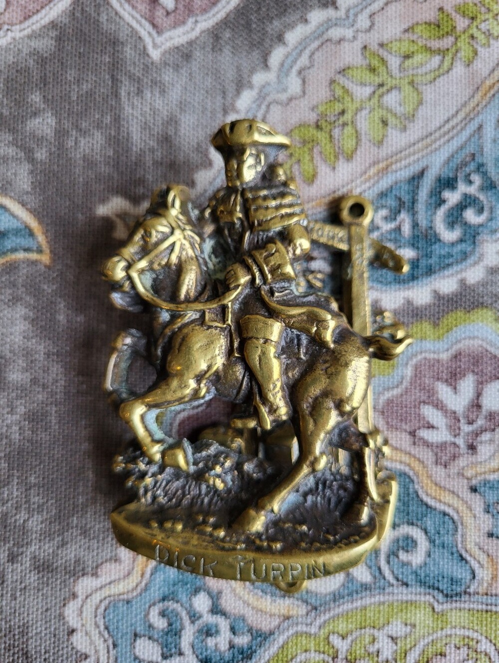 Vintage Brass Dick Turpin Door Knocker - English Highwayman